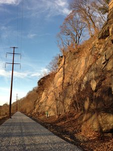 A climber on top of Hydroman.