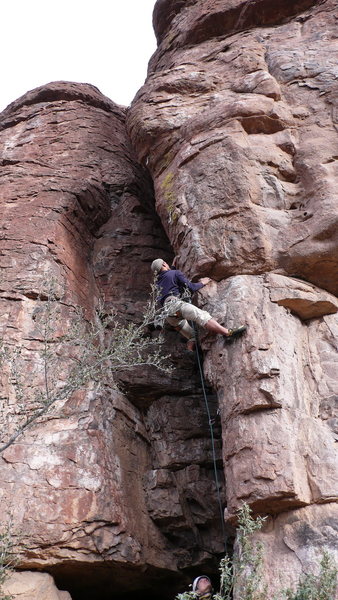 AMH on the FA, getting into the cruxy part. HLB belaying.