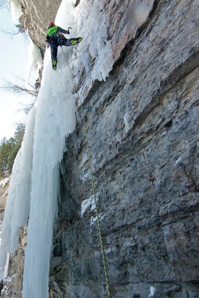 May have started on Frigid's bolts...not sure. Fun climb. Ice was all fresh sticks. 