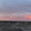 Panorama of sunset in the Dutch Flats Desert, Utah.