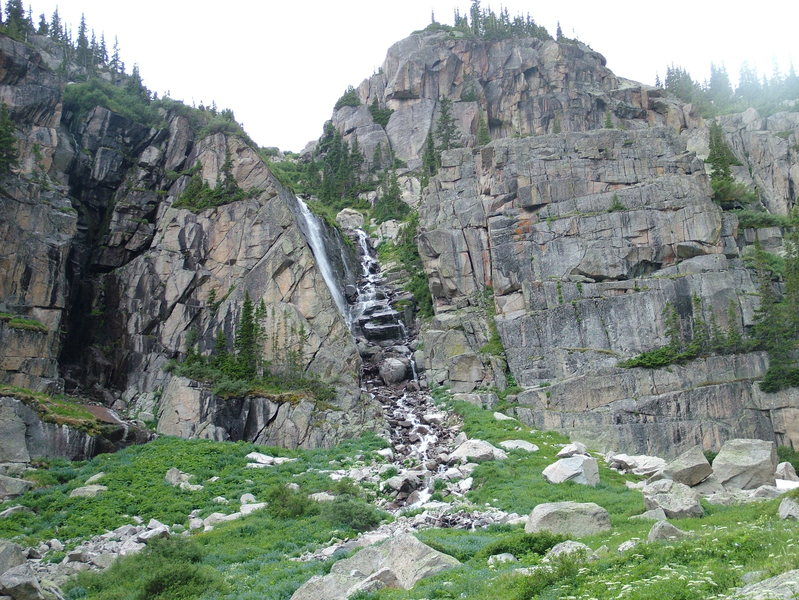 West End of Crater Lake.... Last time I was up there I wanted to climb to the right of the waterfall. My climbing partner and I have wanted to go back to conquer the face and Lone Eagle Peak- July this year it will be done.