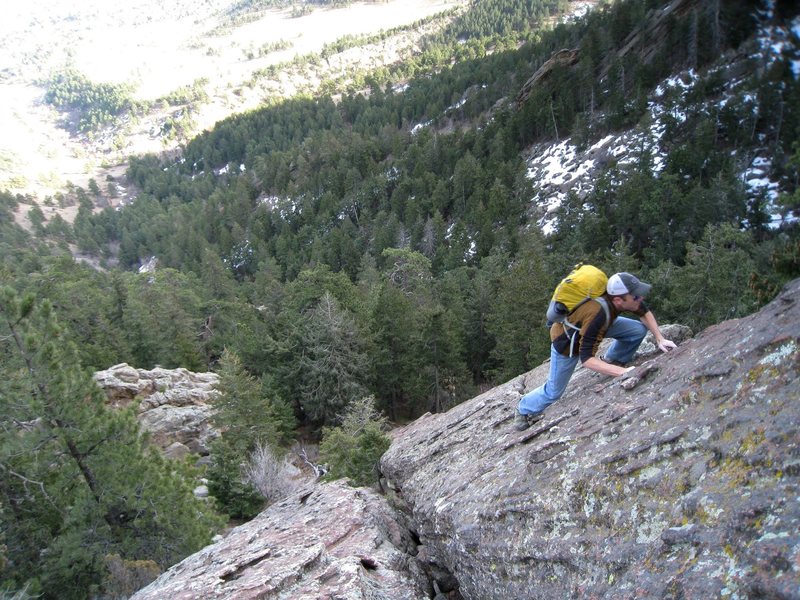 Ropeless on the East Ridge Route of Hammerhead.