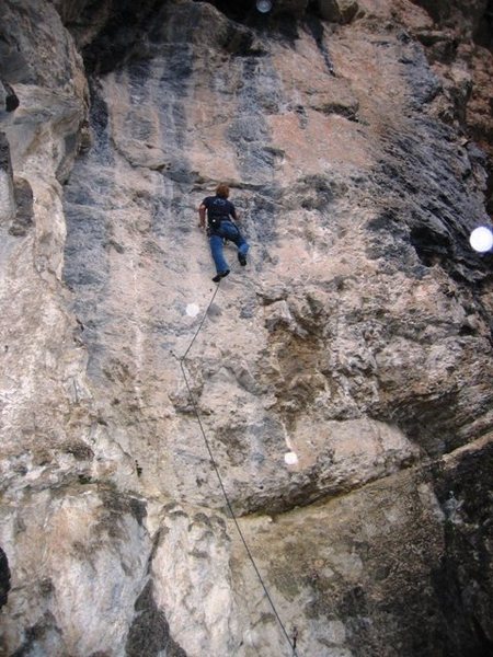 Climbing in the rain at Landro