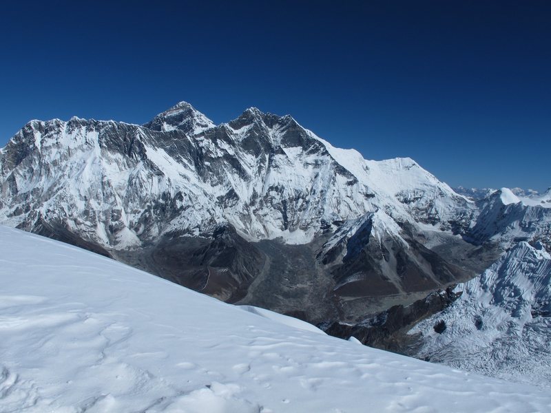 View from the summit of Ama Dablam looking at Everest and Lhotse to the  north, 10: