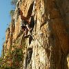 Red Wall<br>
<br>
Opinionated(5.9+) sport<br>
<br>
Crowders Mountain State Park, North Carolina