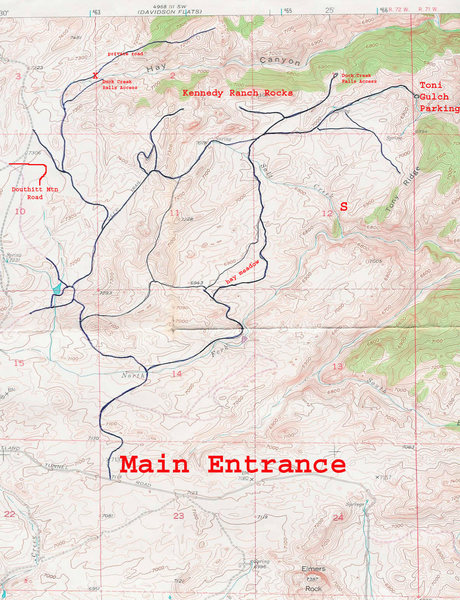 Trail head Parking for Duck Creek Falls Area