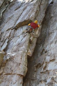 Practice Wall<br>
<br>
Heady Areteddy (5.9) trad<br>
<br>
Crowders Mountain State Park, North Carolina