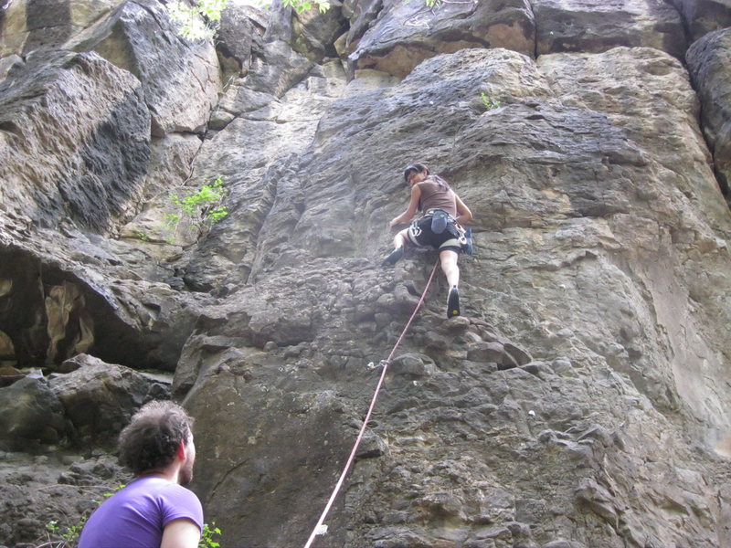 Teaching the wife to lead climb