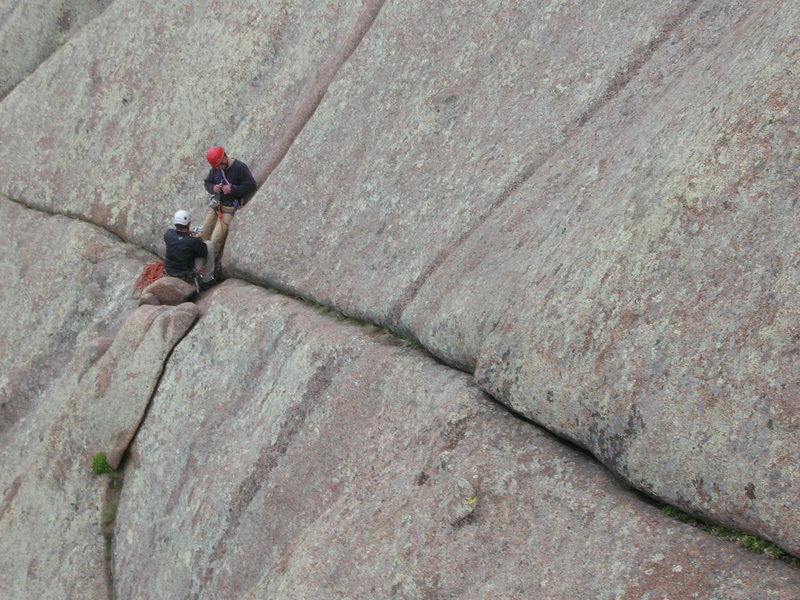 Charlie and Jason, top of the first pitch and racing a rain shower.