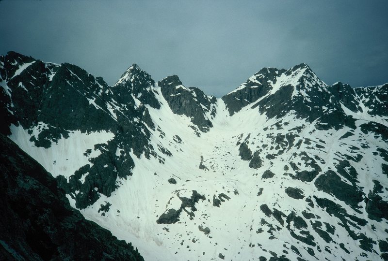 Looking at Sunlight and Windom from the pass above upper Noname . . . ??