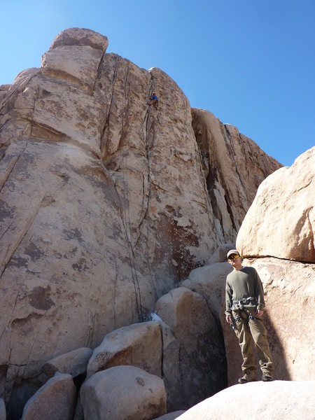 My buddy Frank in front of Frosty Cone.  The guy on the wall is leading the Frosty Cone Route