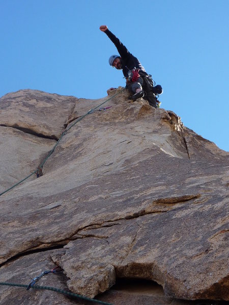 My first "real" trad lead on Granny Goose with Jen Blackie belaying me