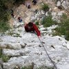Coming up the first pitch of Miguel at Monte Cucco