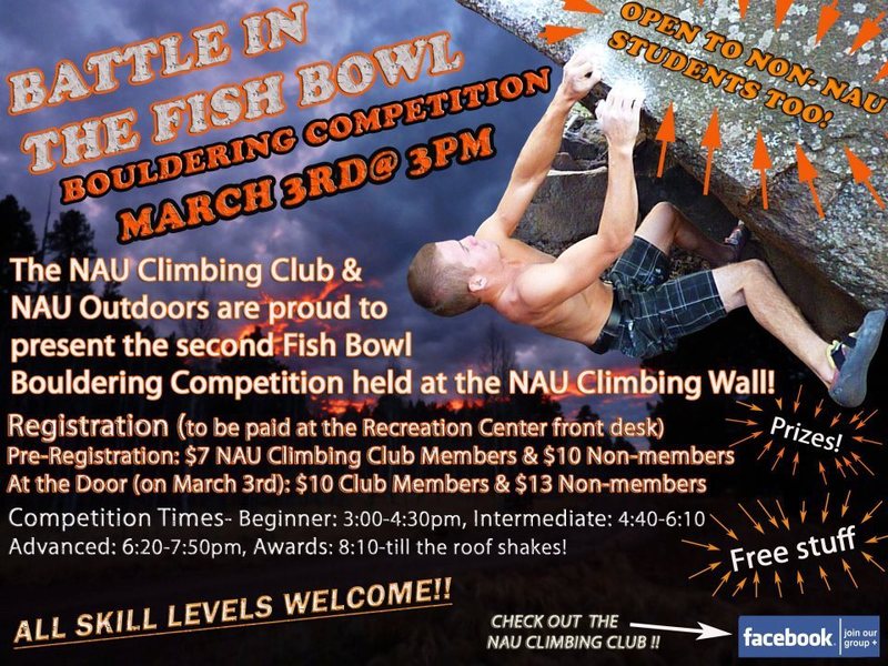 NAU Bouldering competiton March 3rd!