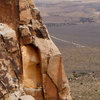 Unknown climber whipping off in Red Zinger's shadow on a cold day.<br>
<br>
November 2011