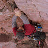 Jeremy protecting the crux.