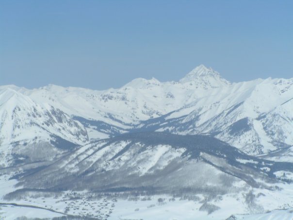 View from Whetstone Mountain looking north you can see the Maroon Bells