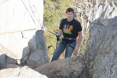 practice wall, BIG CRACK anchor. 5.4