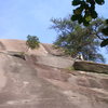 Unknown climber on top of the block.