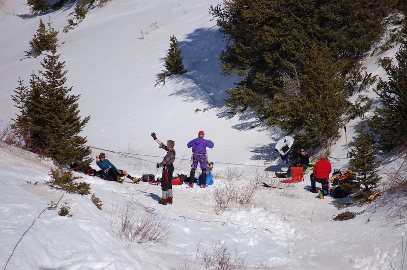 "Belay Camp" 3-10-2012. Soaking up the warm sunshine!<br>
Betty, Richard, Douglas, Artemis, Barry.