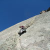 Mike C. on J Crack - Lumpy Ridge - on a splitter day.  Sat March 10th 2012. 