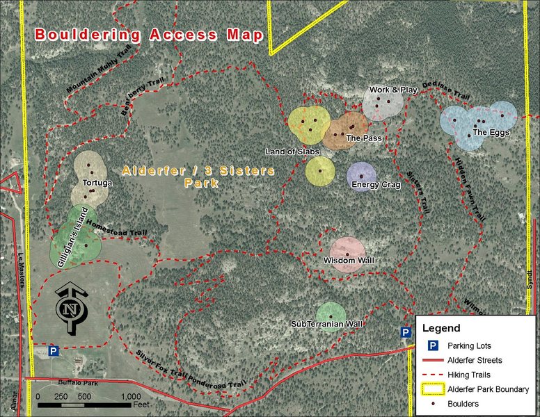 Area Buffers created from GPS points. +/- 10m.