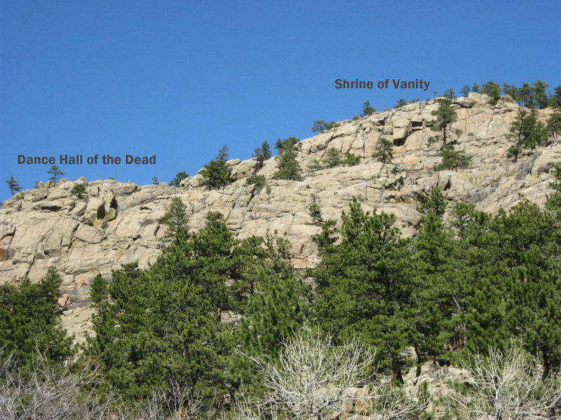 Overview photo of Dance Hall of the Dead and Shrine of Vanity, as seen from slightly up-canon.