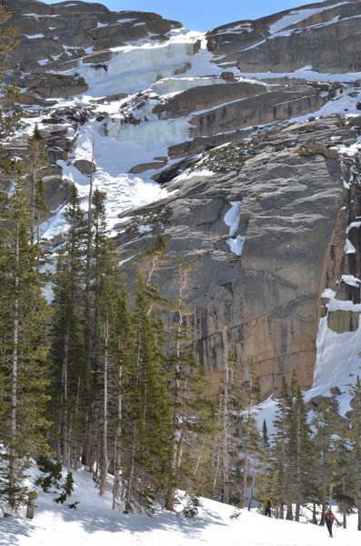 Black lake slabs on 3-17-12. Lower part of route not visible off to the left.