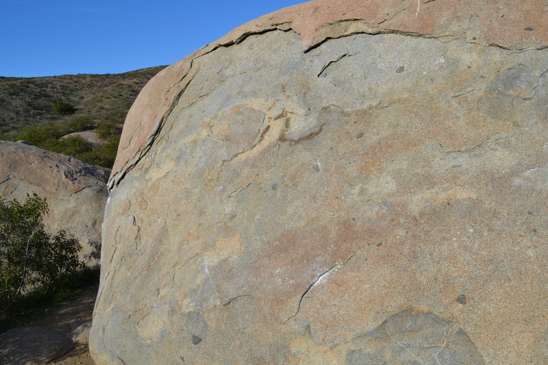 Left side of uppermost rock in Beehive Boulders