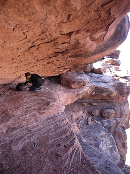 The entertaining approach into Hell Roaring Canyon.  March 2012