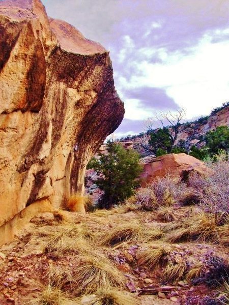 Stronger Than Water Boulder east face overhang.