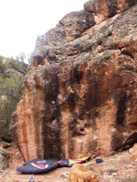 North side of Juggernaut boulder, Shadow of the Colossus starts by the huecos.