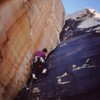 Another cool route in the Sheep skull crags climbing in Boreal Fires (original sticky shoes) in January 1987. I think this is Black Glass.