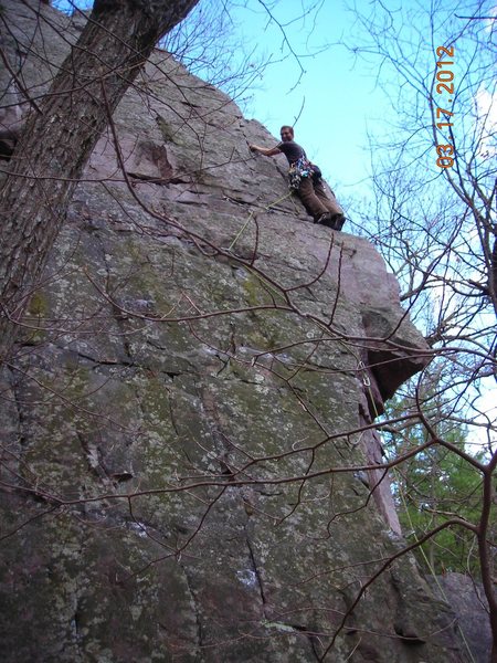 Mike Sohasky leading The Blade, March 17th, 2012.  Mike.. put a extension sling on that 3rd piece of pro.