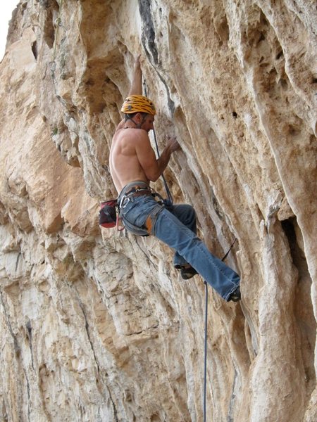 Canada Eric working the tufas.