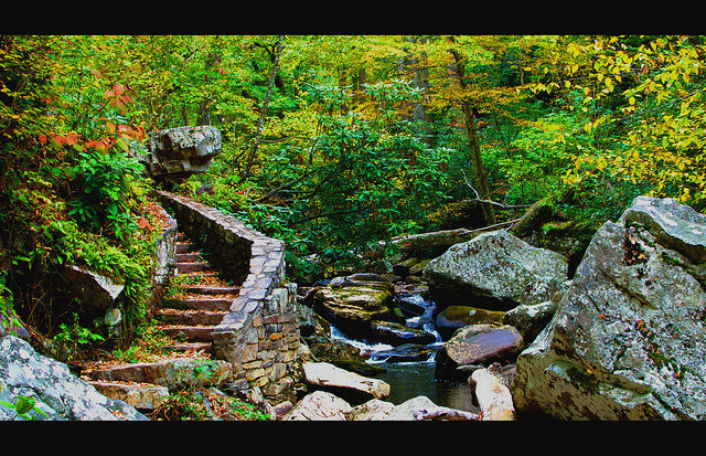 A beautiful shot of the stonework that was done to make the trail leading up to the falls. <br>
<br>
Photo is from: www.flickr.com/photos/anishpalekar/t1.gstatic.com/images?cascades park, pembroke va.com