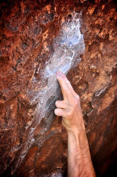 Sticking the sharp hold just down and left of THE cross. March 2012. 