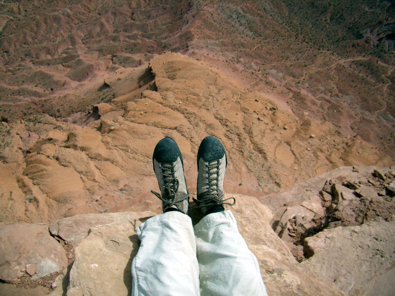 My feet from summit  -  North Chimney - Castleton Tower - March 29th 2012.