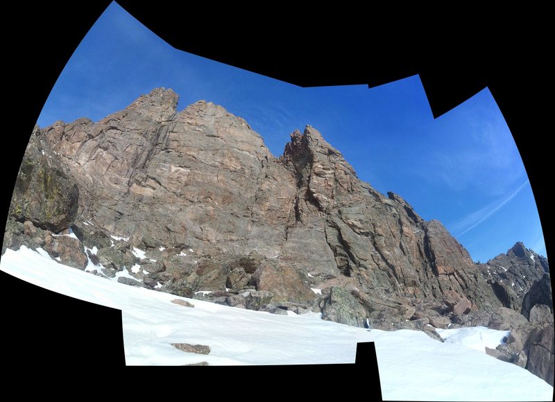 The South face of Notchtop in very distorted conditions on 3-25-12.  
