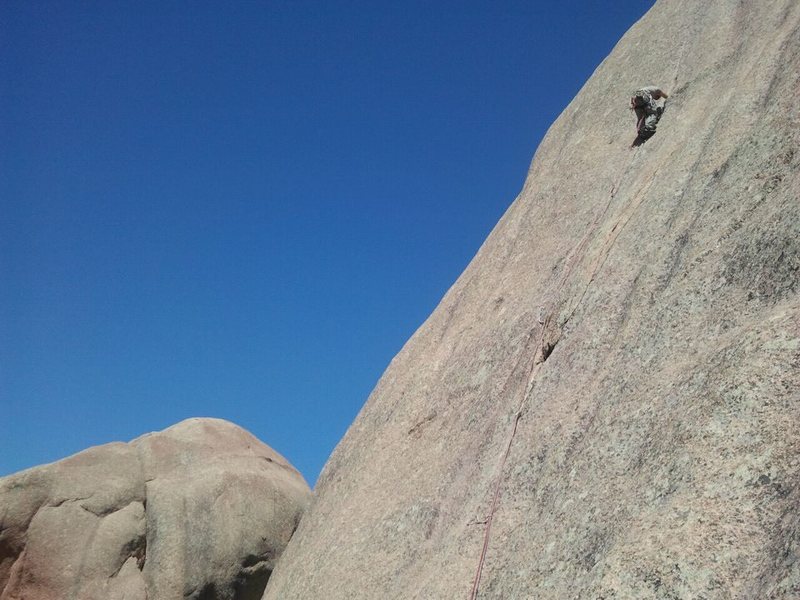 Brian about 10 feet below the crux.