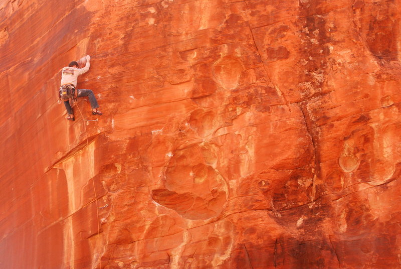 Just after the upper crux.