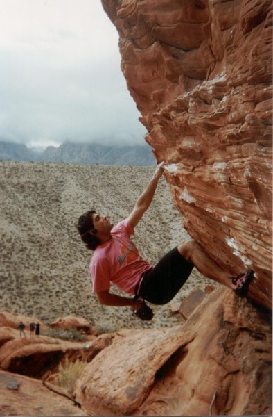 Jeff Laina Bouldering Some V-Easy at The Gallery 1990s.