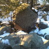 A smaller boulder just South of the Twins.  Should hold a couple of nice lines.