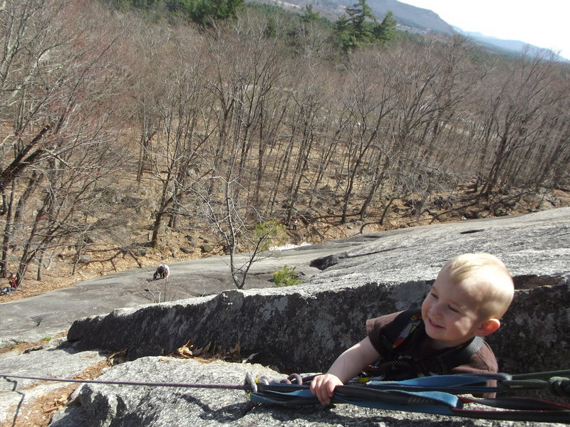 Zackary(3 years old) at the tree belay