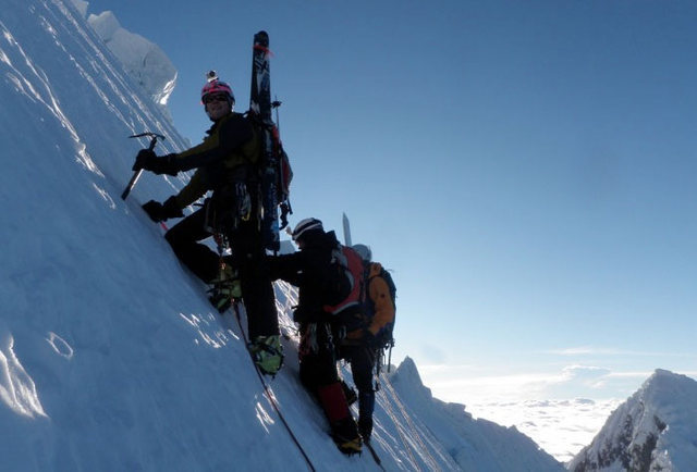 Ski mountaineering in Peru: Kyle Davis and Chris Erickson.