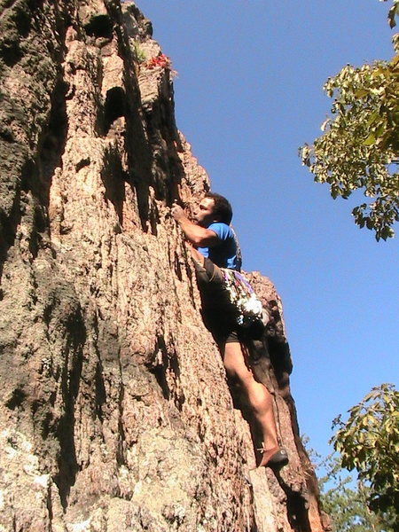 New Policy Wall<br>
<br>
This Ain't No Place For You Algebra(5.7) trad<br>
<br>
Crowders Mountain State Park, North Carolina