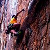 Red Wall<br>
<br>
Fashion (5.12b) sport<br>
<br>
Crowders Mountain State Park, North Carolina