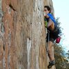 Red Wall <br>
<br>
Fashion (5.12b) sport<br>
<br>
Crowders Mountain State Park, North Carolina