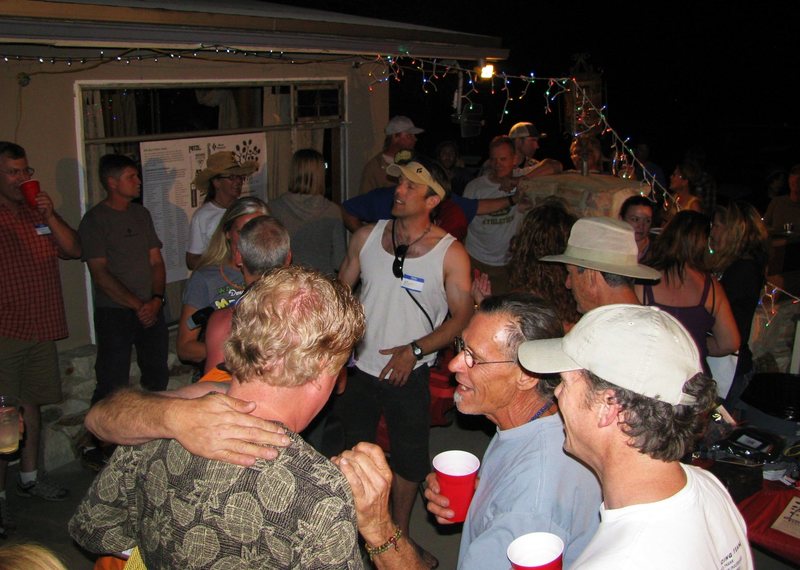 Tom Murphy (center with visor) and Mike Lechlinski (lower with eyeglasses)