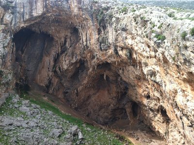 left side of the cave